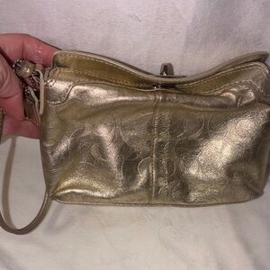 Coach Gold Wristlet Clutch